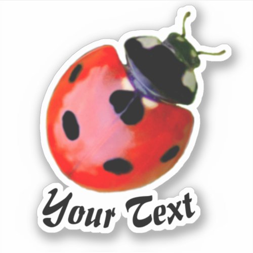 Cute little ladybug grants good luck and fortune  sticker