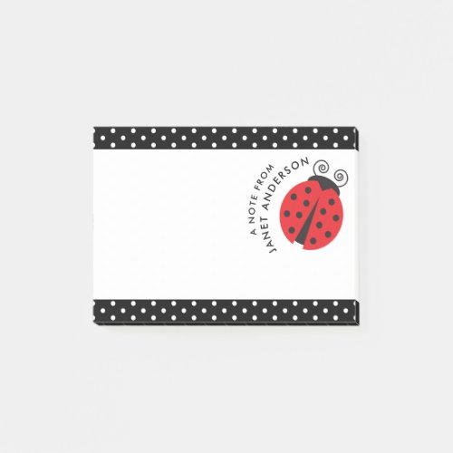 Cute Little Ladybug Polka Dot Retro Notes