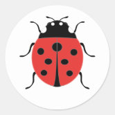 Cute Ladybug - Red and Black Classic Round Sticker