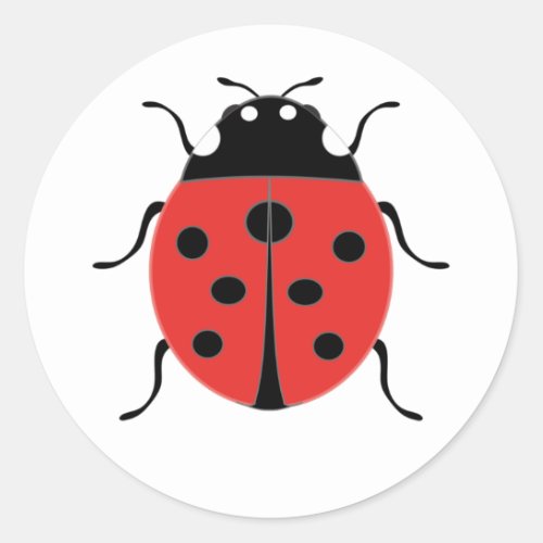 Cute little ladybug stickers classic round sticker