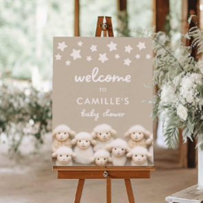 Cute Little Lamb Baby Shower Welcome Sign
