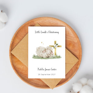Cute Little Lamb Christening Card