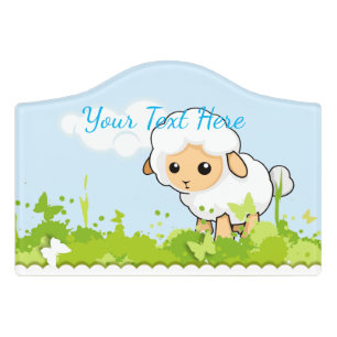 Cute Little Lamb Door Sign