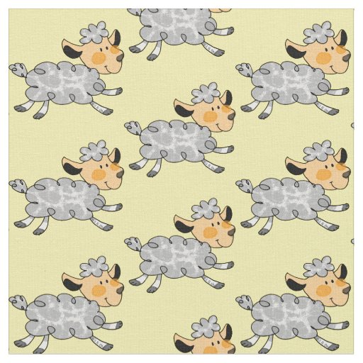cute little lamb pattern fabric