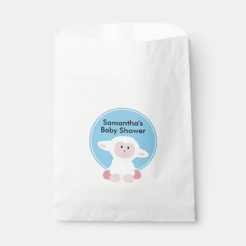 Cute Little Lamb Personalized Baby Shower Favor Bag