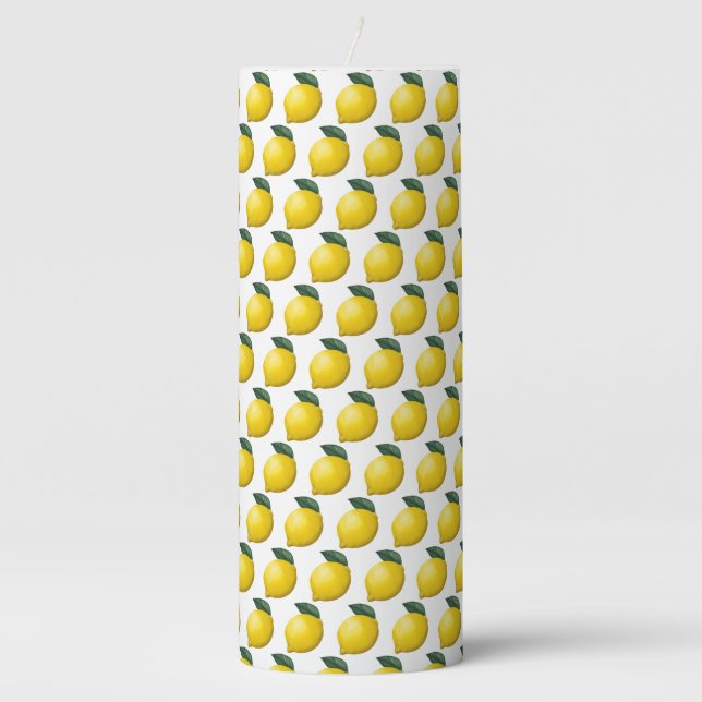 Cute Little Lemon Pillar Candle (Front)