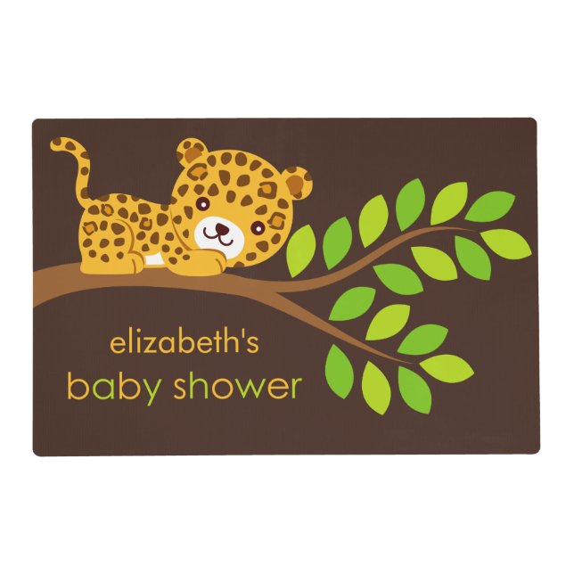 Cute Little Leopard Laminated Placemats (Front)