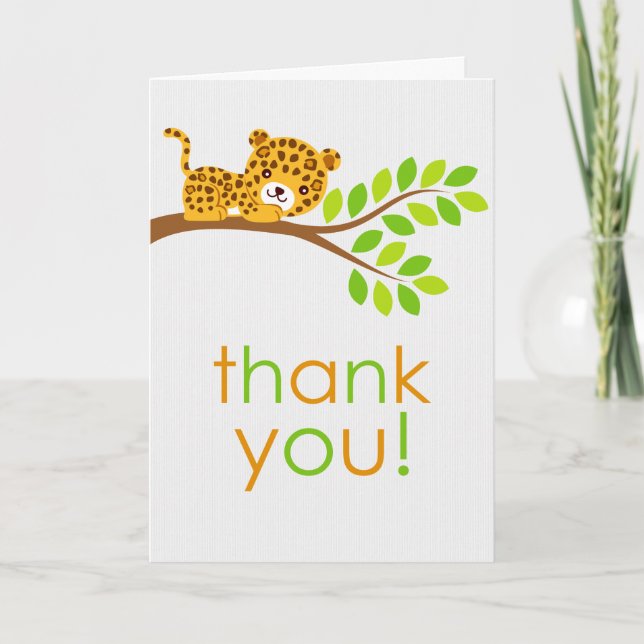 Cute Little Leopard Thank You Card (Front)