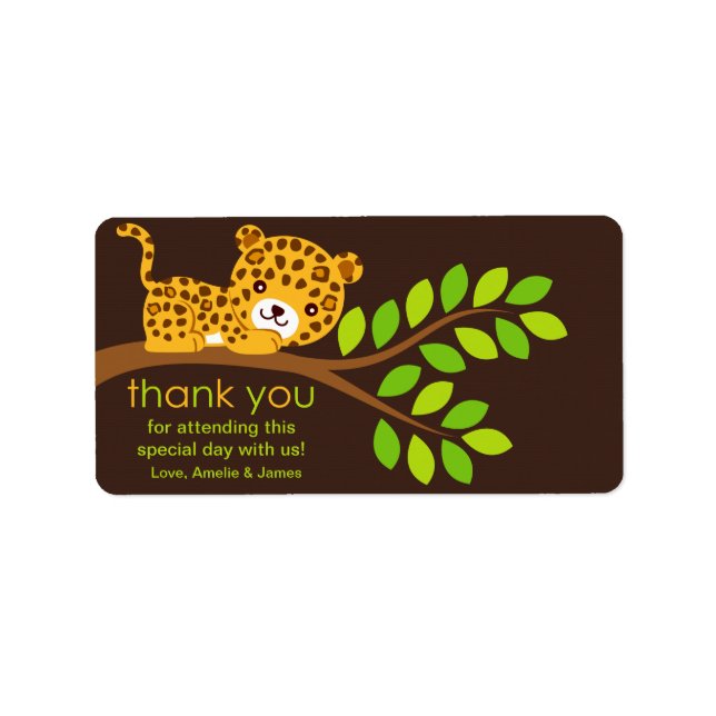 Cute Little Leopard Thank You Label (Front)