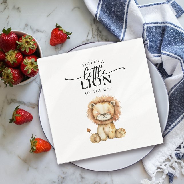 Cute Little Lion Baby Shower Napkins (Creator Uploaded)