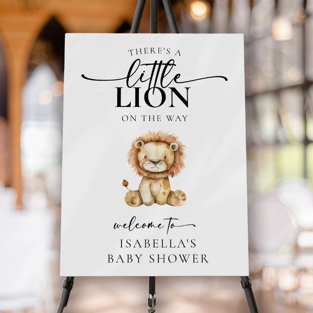 Cute Little Lion Baby Shower Welcome Foam Board (Creator Uploaded)