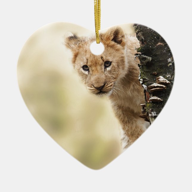 CUTE LITTLE LION CUB RANGE CERAMIC ORNAMENT (Front)
