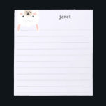 Cute Little Llama, Purple Personalized Lined Notepad<br><div class="desc">These cute notepads feature a llama peeking in at the top of the notepad.  Use the template to add your name.  The "customize further" feature allows you to access the advanced menus where you can change the font,  layout and background colors.</div>