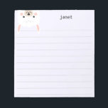 Cute Little Llama, Purple Personalized Lined Notepad<br><div class="desc">These cute notepads feature a llama peeking in at the top of the notepad.  Use the template to add your name.  The "customize further" feature allows you to access the advanced menus where you can change the font,  layout and background colors.</div>