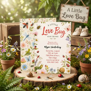 Cute little love ladybugs baby shower Invitation