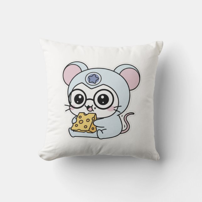Cute little lovely mouse throw pillow (Front)