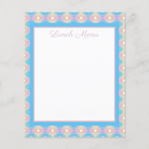 Cute Little Lunch and Dinner Diamond Print Menu