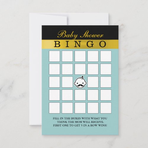 Cute Little Man Baby Shower Bingo Cards