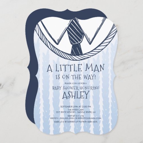 Cute Little Man Baby Shower Invitation