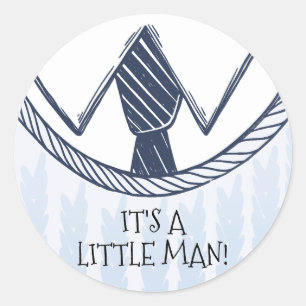 Cute Little Man Favor Sticker