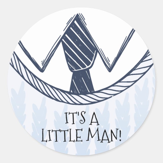 Cute Little Man Favor Sticker (Front)