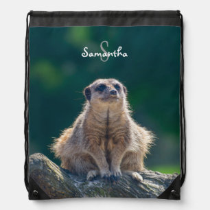 Cute Little Meerkat Drawstring Backpack