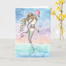 Cute Little Mermaid Birthday Card | Zazzle