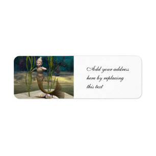 Cute Little Mermaid Label
