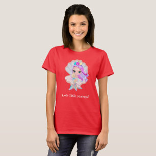 Cute little mermaid rainbow colorful birthday kids T-Shirt