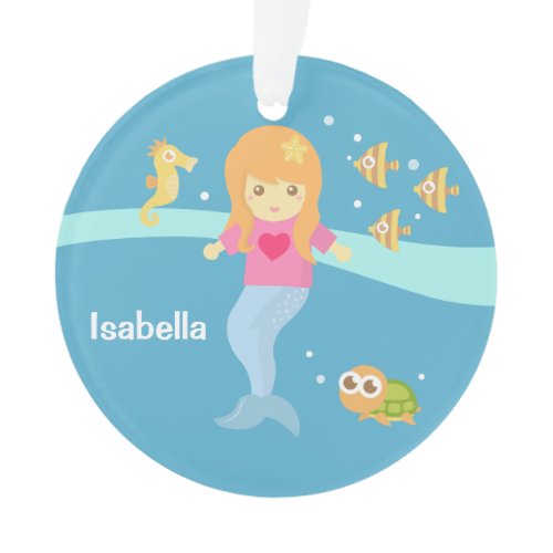 Cute Little Mermaid Sea Creatures Girls Room Ornament