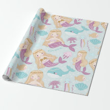 Cute Little Mermaid Under The Sea Pattern