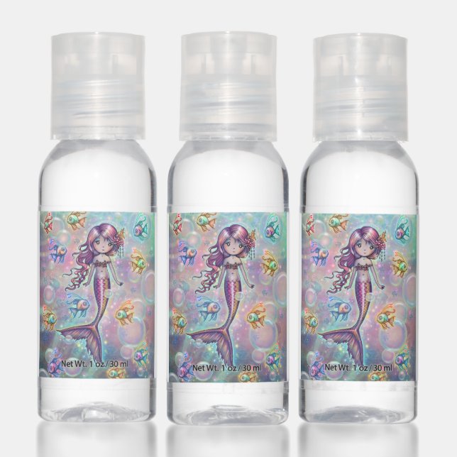 Cute Little Mermaid with Fish Hand Sanitizers (Set)