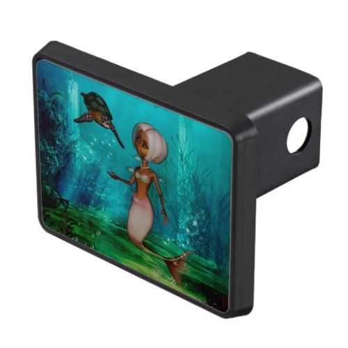 Cute little mermaid with turtle hitch cover