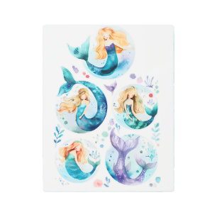 Cute Little Mermaids Metal Print