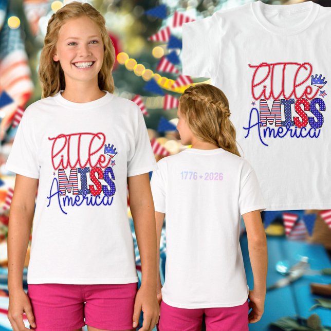 Cute Little Miss America 250 1776 to 2026 T-Shirt (Creator Uploaded)