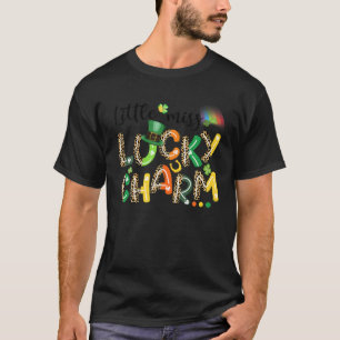 Cute Little Miss Lucky Charm Leopard St Patricks D T-Shirt