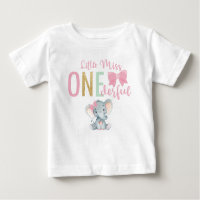 Cute Little Miss ONEderful Elephant 1st Birthday
