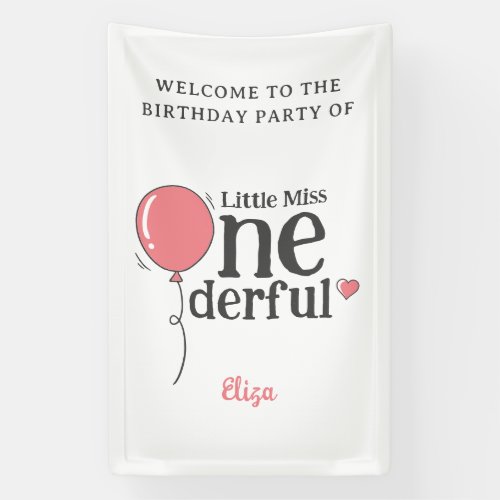 Cute Little Miss Onederful Party Welcome Banner