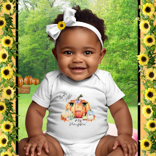 Cute Little Miss Pumpkin Quote Anime Face Fall Baby Bodysuit