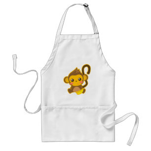 Cute Little Monkey Adult Apron