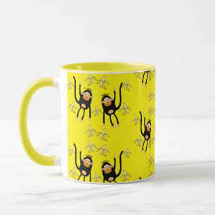 Cute Little Monkey And Bananas Mug
