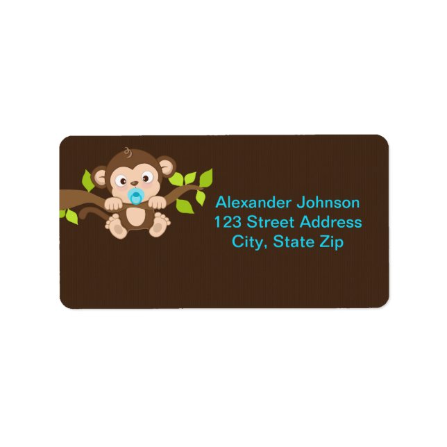 Cute Little Monkey Boy Address Labels (Front)