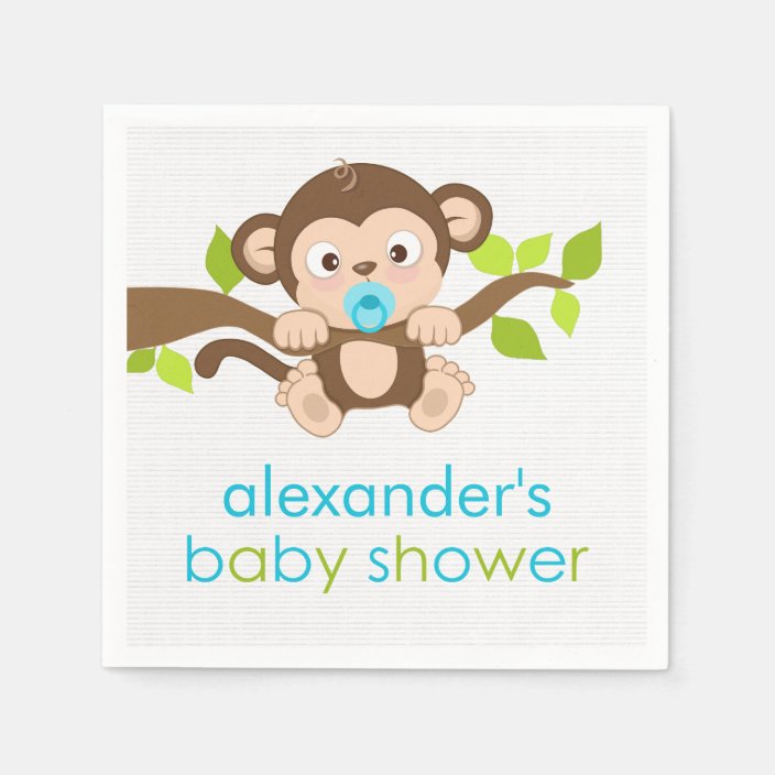 monkey baby shower plates and napkins