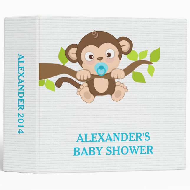 Cute Little Monkey Boy Photo Album Binder (Front/Spine)