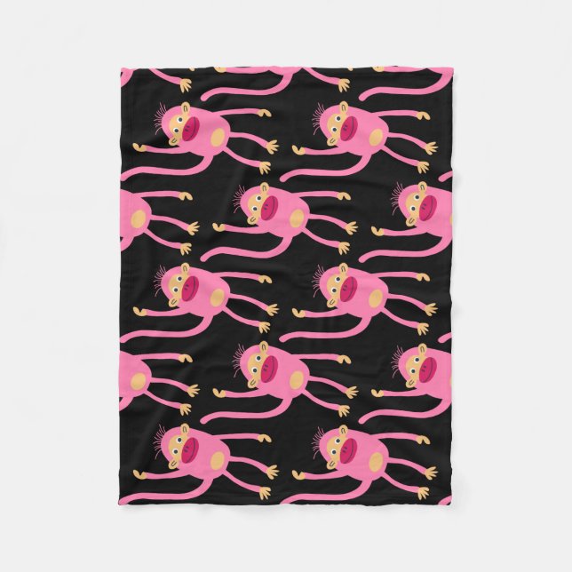 Cute Little Monkey  Fleece Blanket (Front)