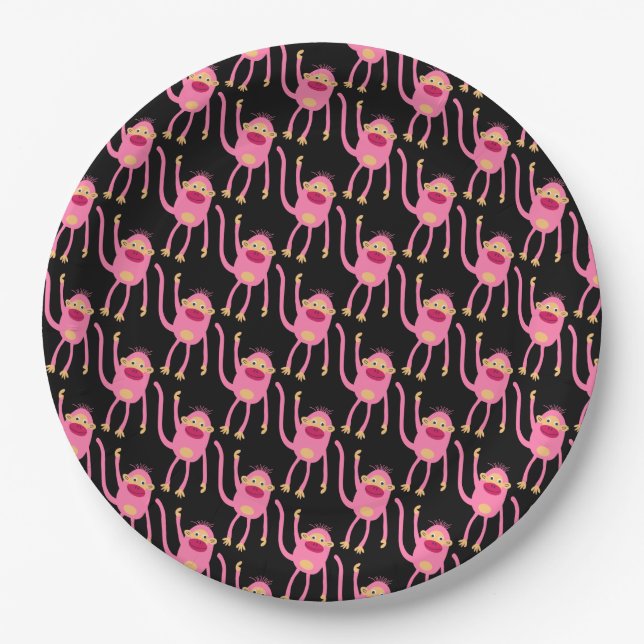 Cute Little Monkey  Paper Plates (Front)