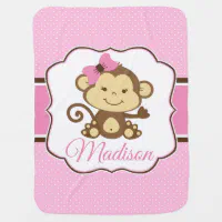 Pink monkey baby clearance blanket