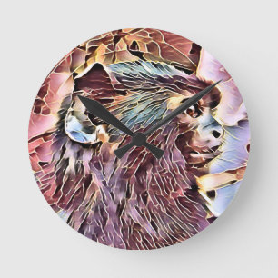 CUTE LITTLE MONKEY ROUND CLOCK