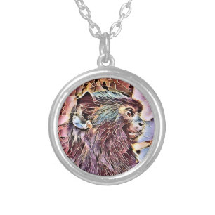 CUTE LITTLE MONKEY SILVER PLATED NECKLACE