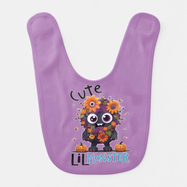 Cute little monster Baby bib (Front)